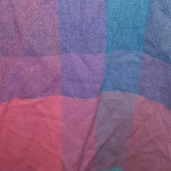 JCrew Size L Colorful Plaid Print Short Sleeve Shirt - Picture 4 of 8